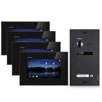 Video T&uuml;rsprechanlage f&uuml;r 1 Familienhaus, 4x Monitore, Balter EVO Schwarz