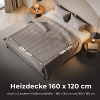 Balter Elektrische Heizdecke HD-01 Grau, 160x120cm, 10 Heizstufen &amp; Timer bis 10h