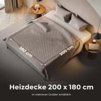 Balter Elektrische Heizdecke HD-03 Beige 200x180cm, 10 Heizstufen &amp; Timer bis 10h
