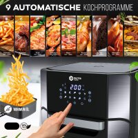 Balter Hei&szlig;luftfritteuse HL-1200 Schwarz (12 Liter, 10 Programme, Edelstahl, LCD, 2000W)