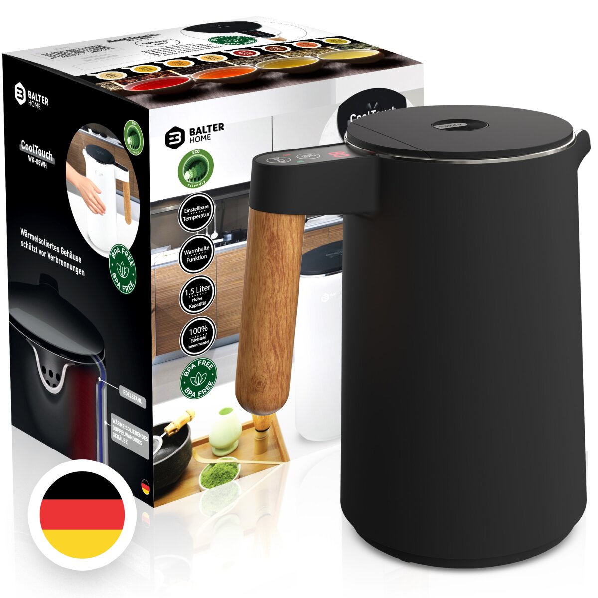 BALTER Edelstahl Wasserkocher WK-08-BG
