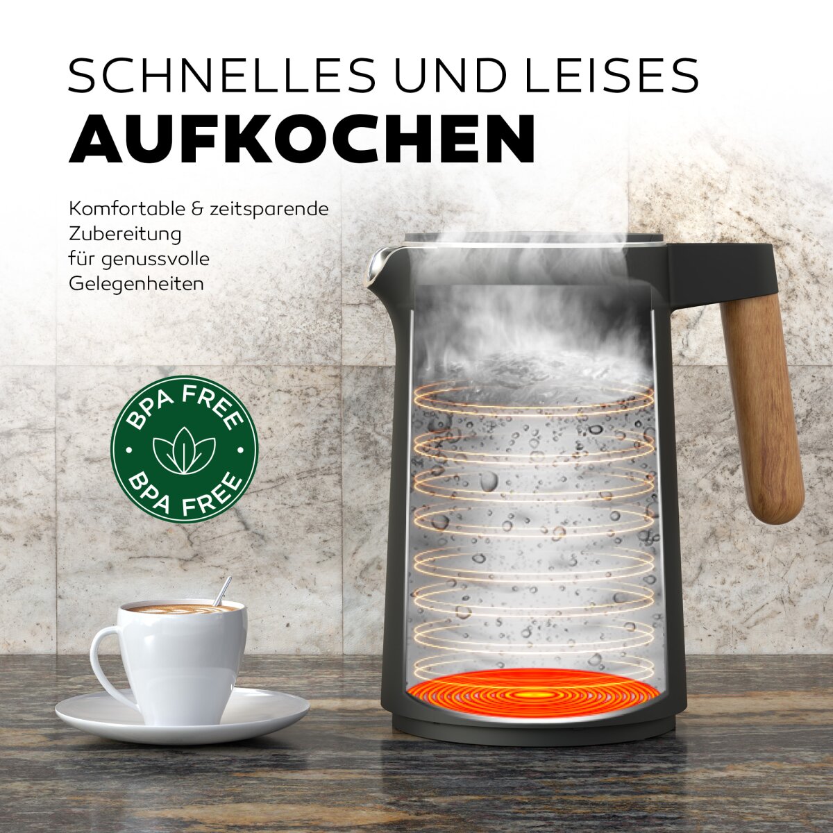 BALTER Edelstahl Wasserkocher WK-08-BG