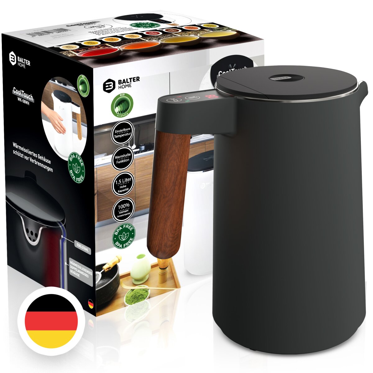 BALTER Edelstahl Wasserkocher WK-08-TG