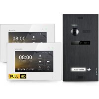 HD Video T&uuml;rsprechanlage f&uuml;r 1 Familienhaus, 2x Monitore, Balter EVO HD Schwarz