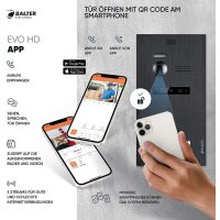 HD Video T&uuml;rsprechanlage mit Smartphone App f&uuml;r 1 Familienhaus, 1x Monitor, Balter EVO HD WLAN Schwarz
