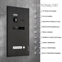 HD Video T&uuml;rsprechanlage mit App f&uuml;r 1 Familienhaus, 3x Monitor, Balter EVO HD WLAN Schwarz
