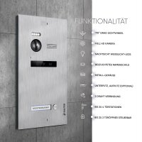 HD Video T&uuml;rsprechanlage mit Smartphone App f&uuml;r 1 Familienhaus, 1x Monitor, Balter EVO HD WLAN SIlber/Schwarz