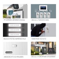 HD Video T&uuml;rsprechanlage mit Smartphone App f&uuml;r 1 Familienhaus, 1x Monitor, Balter EVO HD WLAN SIlber/Schwarz