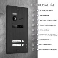 HD Video T&uuml;rsprechanlage f&uuml;r 2 Familienhaus, 2 x Monitore, Balter EVO HD Black