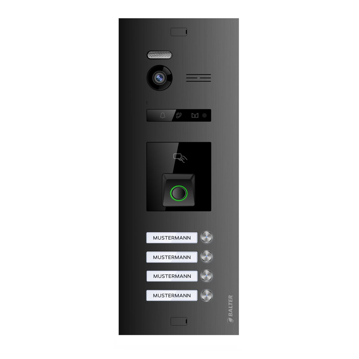 Balter Evo HD Fingerprint T&uuml;rstation 4 Familienhaus Schwarz