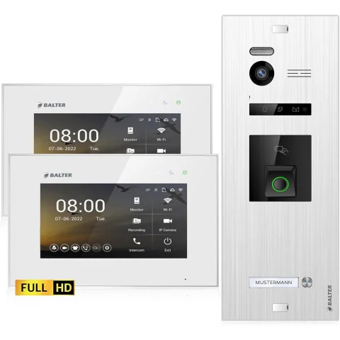 HD Video Türsprechanlage mit Fingerprint und RFID...