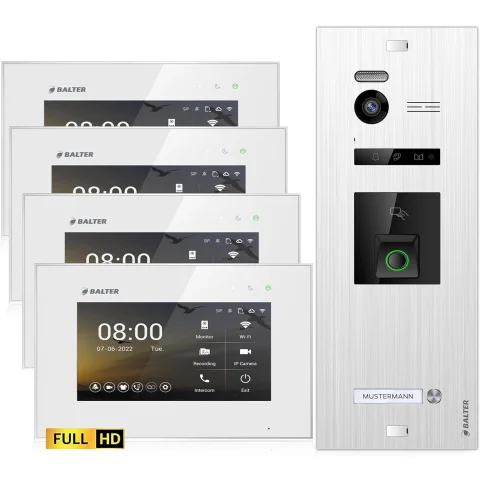 HD Video Türsprechanlage mit Fingerprint und RFID...