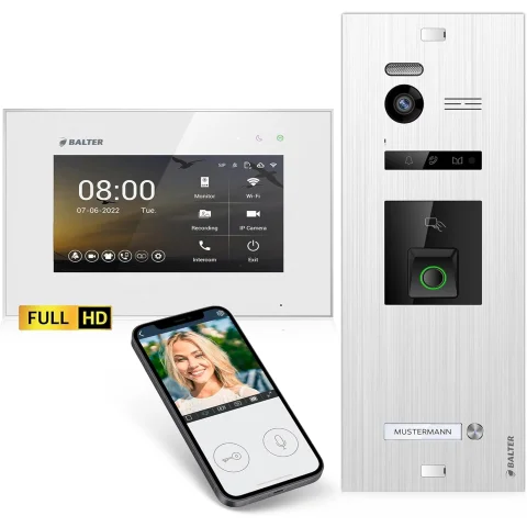 HD Video Türsprechanlage mit Fingerprint RFID und...