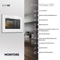 HD Video T&uuml;rsprechanlage mit Fingerprint, Video T&uuml;rklingel, Smartphone App, 1 Familienhaus, 2x7 Zoll Monitore, 2 Draht Bus, 175&deg; Weitwinkel