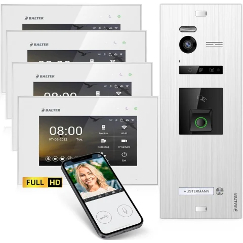 HD Video Türsprechanlage mit Fingerprint RFID und...