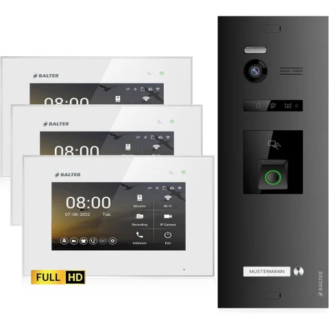 HD Video Türsprechanlage mit Fingerprint und RFID...