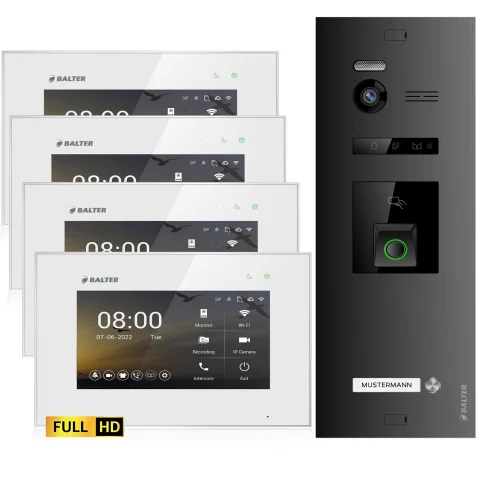 HD Video Türsprechanlage mit Fingerprint und RFID...
