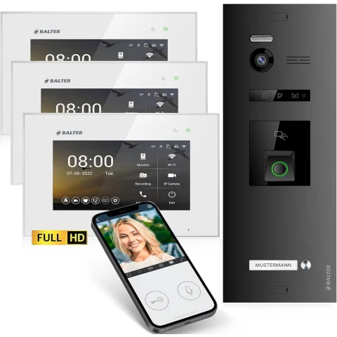 HD Video Türsprechanlage mit Fingerprint RFID und...