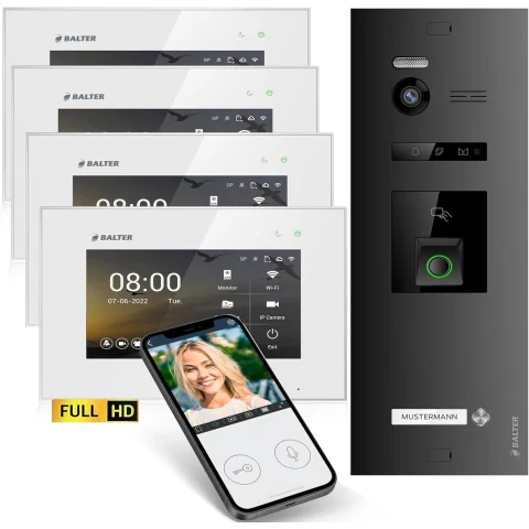 HD Video Türsprechanlage mit Fingerprint RFID und...