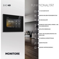 HD Video T&uuml;rsprechanlage mit Fingerprint RFID und Smartphone App f&uuml;r 1 Familienhaus, 3x Monitore, Balter EVO HD Fingerprint