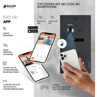 HD Video T&uuml;rsprechanlage mit Fingerprint RFID und Smartphone App f&uuml;r 1 Familienhaus, 4x Monitore, Balter EVO HD Fingerprint