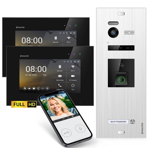HD Video T&uuml;rsprechanlage mit Fingerprint RFID und...