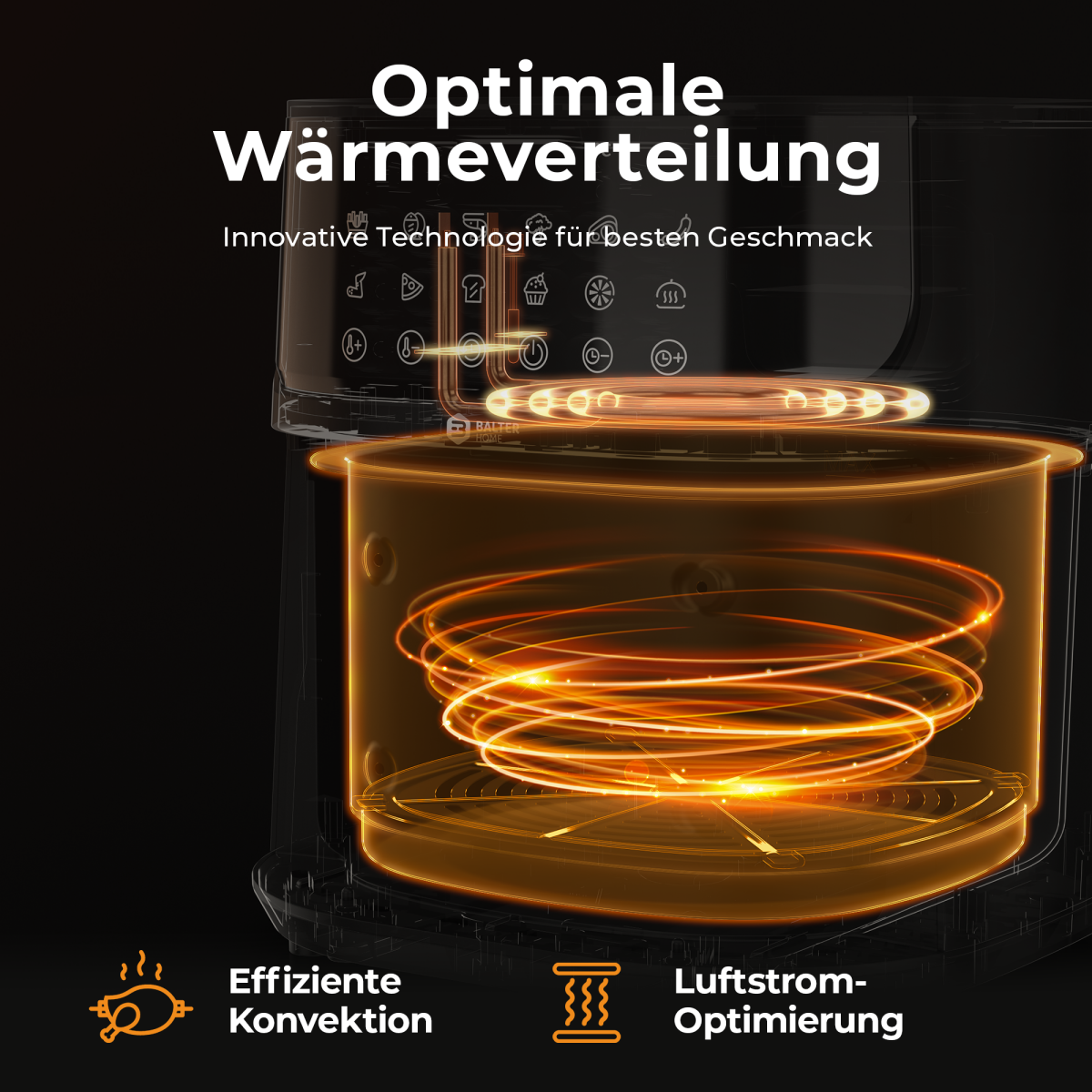 Balter Hei&szlig;luftfritteuse HL-550 (LCD Display, 12 Programme, 5,5L Garraum)