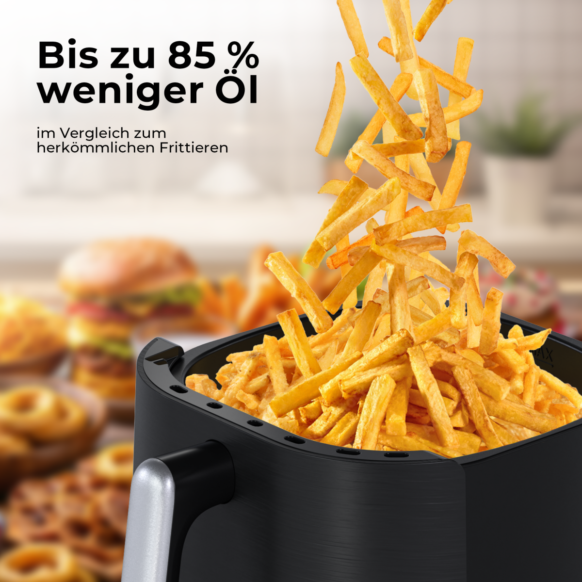 Balter Hei&szlig;luftfritteuse HL-550 (LCD Display, 12 Programme, 5,5L Garraum)