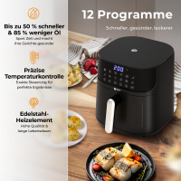 Balter Hei&szlig;luftfritteuse HL-550 (LCD Display, 12 Programme, 5,5L Garraum)