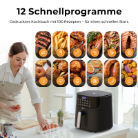 Balter Hei&szlig;luftfritteuse HL-550 (LCD Display, 12 Programme, 5,5L Garraum)