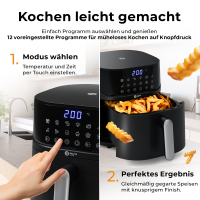 Balter Hei&szlig;luftfritteuse HL-550 (LCD Display, 12 Programme, 5,5L Garraum)