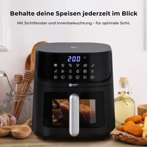 Balter Hei&szlig;luftfritteuse HL-551T (LCD Display, 12 Programme, 5,5L Garraum)