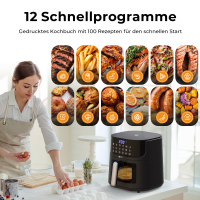 Balter Hei&szlig;luftfritteuse HL-551T (LCD Display, 12 Programme, 5,5L Garraum)
