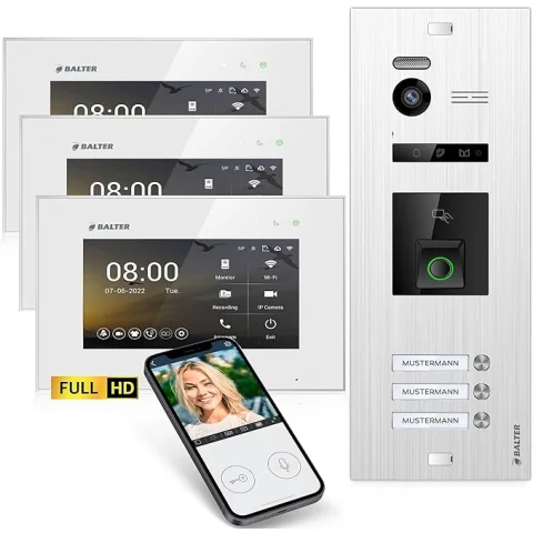 HD Video Türsprechanlage mit Fingerprint RFID und...