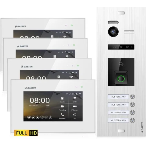 HD Video Türsprechanlage mit Fingerprint und RFID...