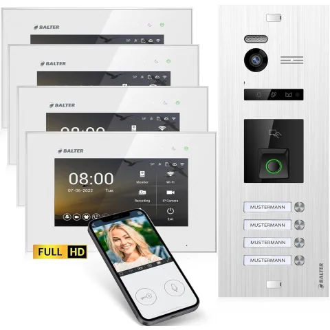 HD Video Türsprechanlage mit Fingerprint RFID und...
