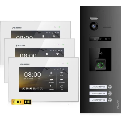 HD Video Türsprechanlage mit Fingerprint und RFID...