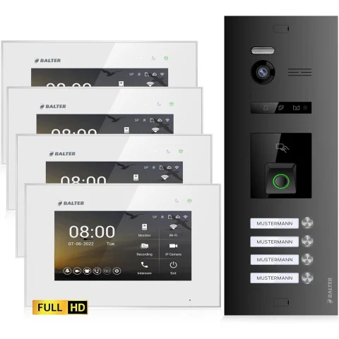 HD Video Türsprechanlage mit Fingerprint und RFID...