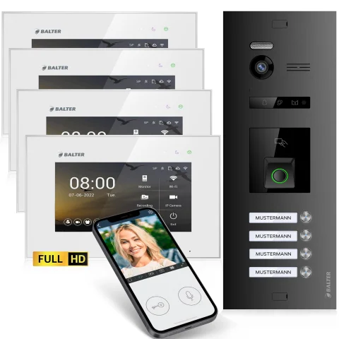 HD Video Türsprechanlage mit Fingerprint RFID und...