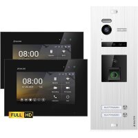 HD Video T&uuml;rsprechanlage mit Fingerprint und RFID f&uuml;r 2 Familienhaus, 2x Monitor, Balter EVO HD Fingerprint