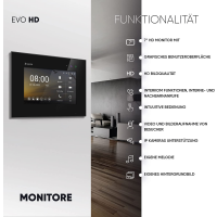HD Video T&uuml;rsprechanlage mit Fingerprint RFID und Smartphone App f&uuml;r 3 Familienhaus, 3x Monitore, Balter EVO HD Fingerprint