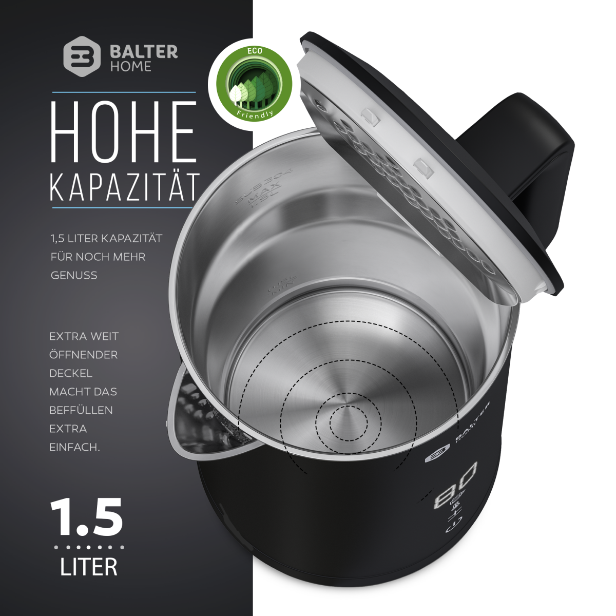 Balter Wasserkocher WK-11BL-LCD