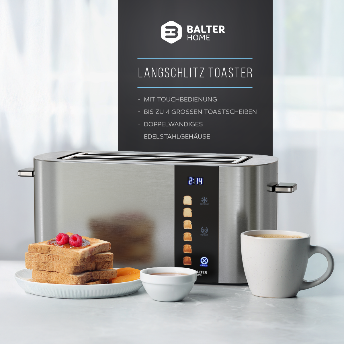 Balter Toaster TS-34 Langschlitz Silver