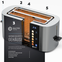 Balter Toaster TS-34 Langschlitz Silver