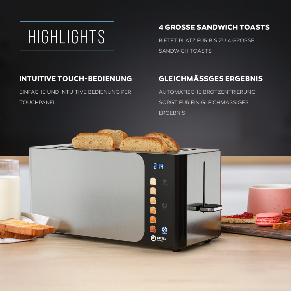 Balter Toaster TS-44 Langschlitz Silver