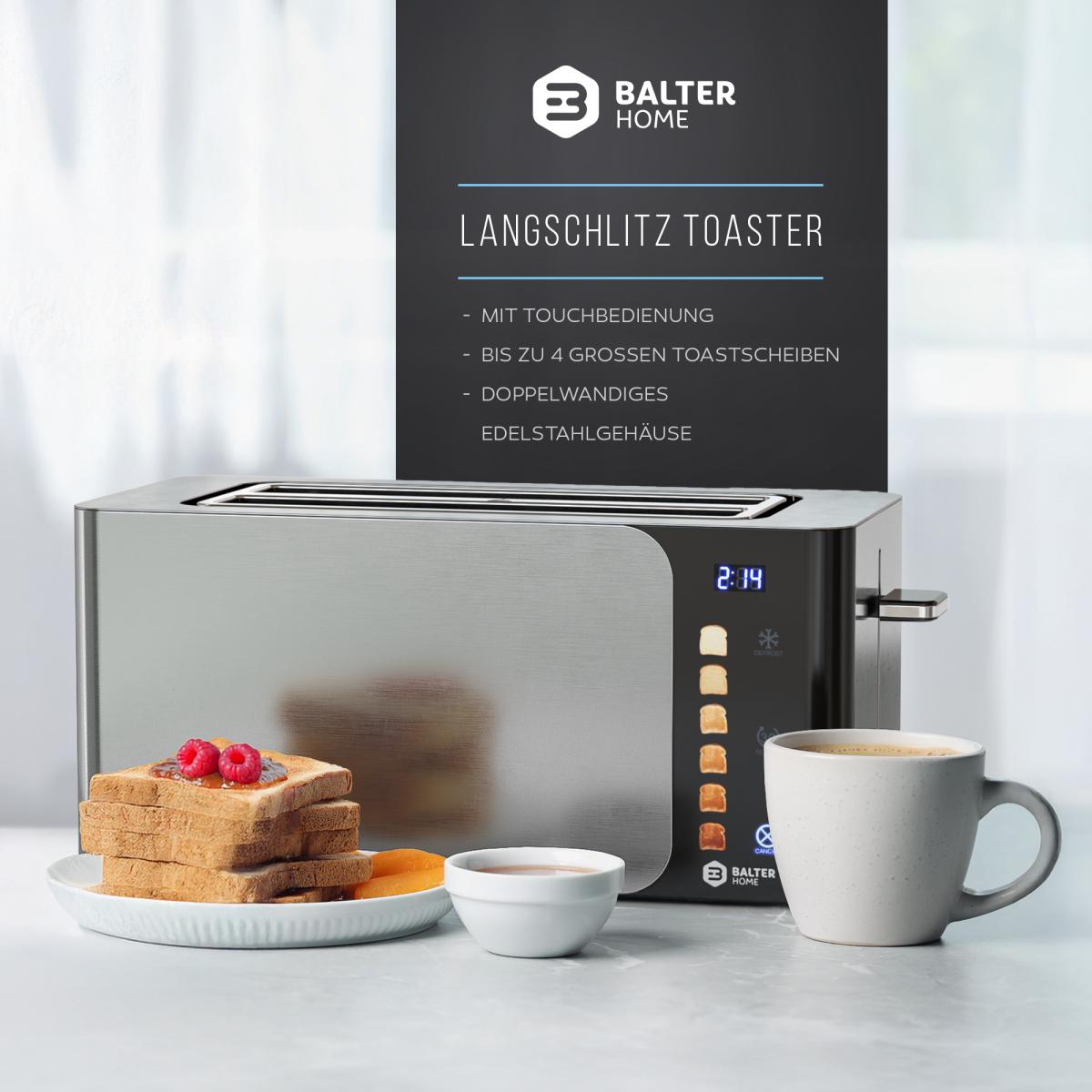 Balter Toaster TS-44 Langschlitz Silver