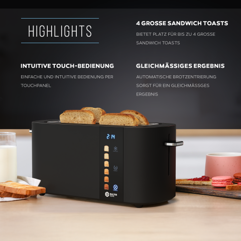 Balter Toaster TS-34 Langschlitz Schwarz