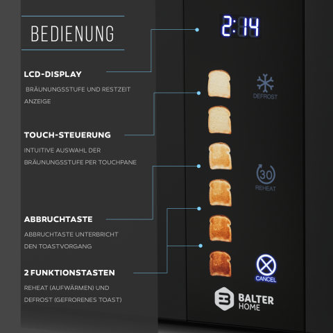 Balter Toaster TS-34 Langschlitz Schwarz