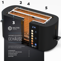 Balter Toaster TS-34 Langschlitz Schwarz