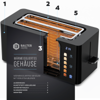 Balter Toaster TS-44 Langschlitz Schwarz